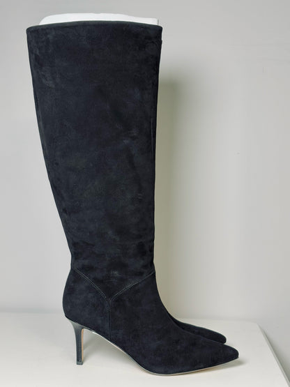W Shoe Size 8.5 Veronica Beard Black Leather Suede Lexington Boots
