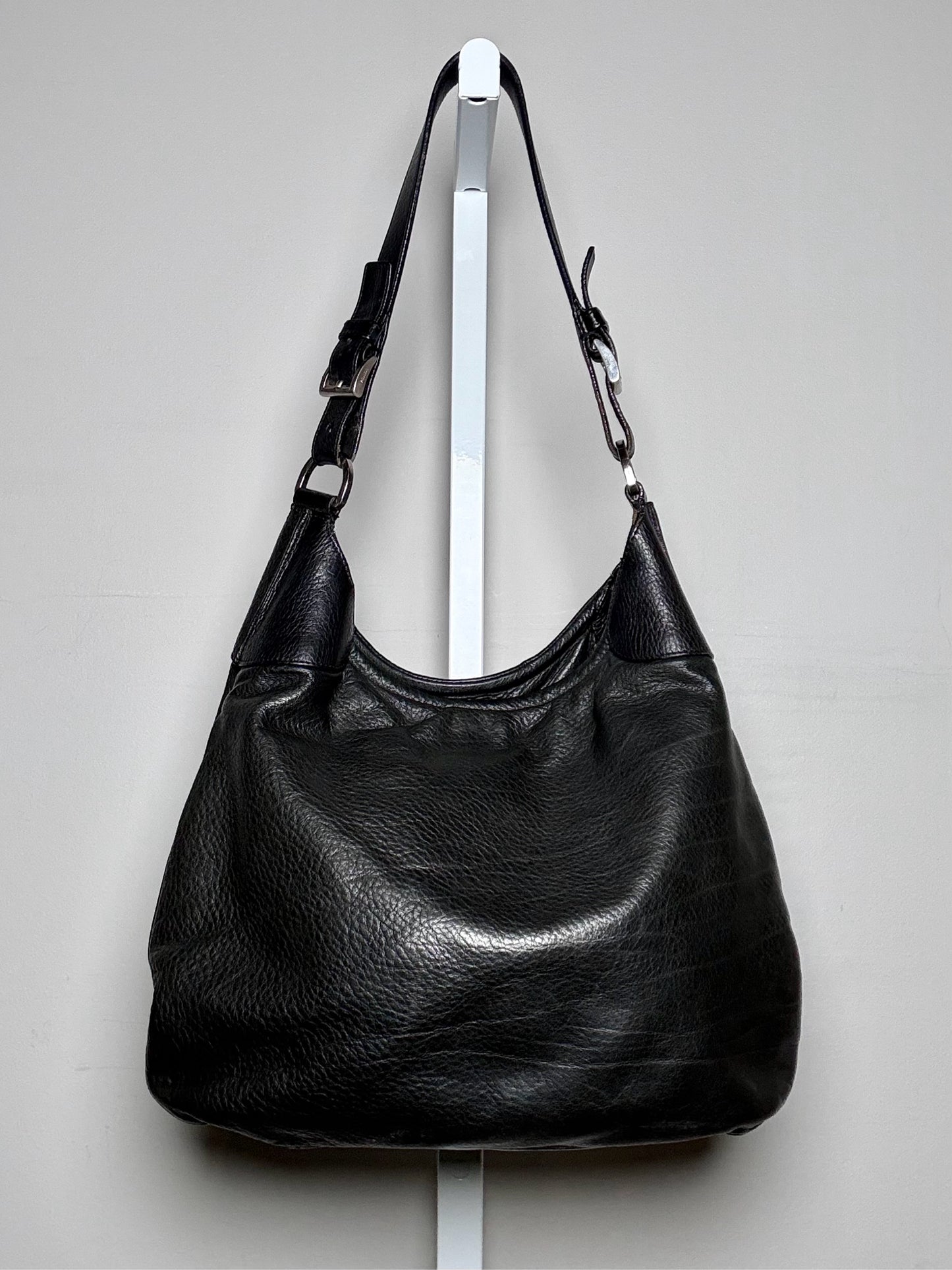 Prada Solid Vintage Leather Pre-owned Black Medium Purse