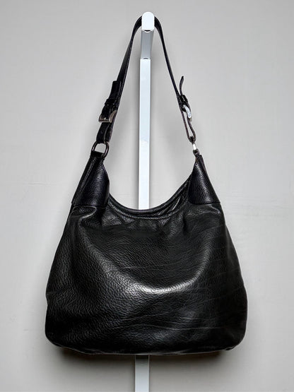 Prada Solid Vintage Leather Pre-owned Black Medium Purse