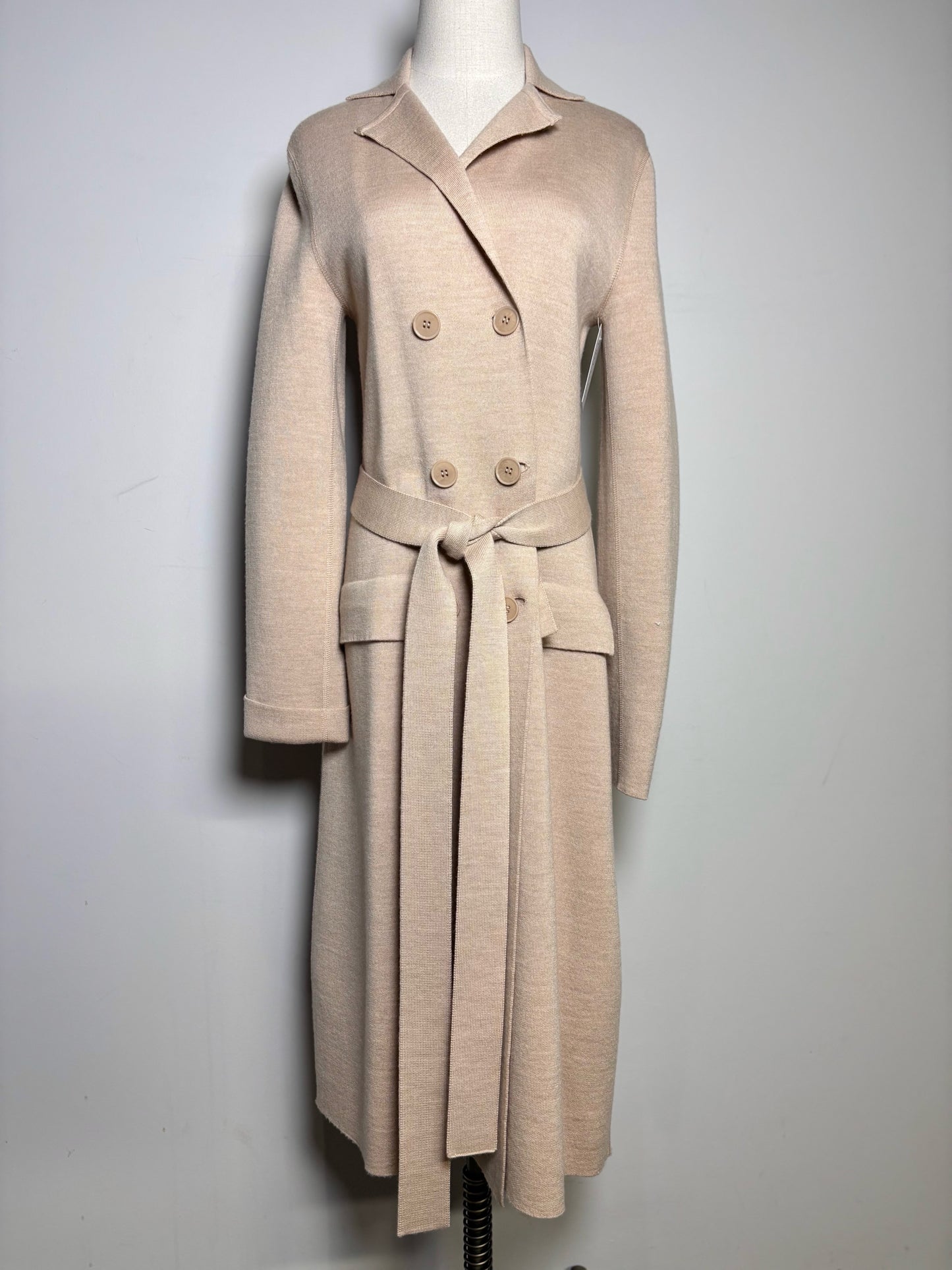 Women Size 40 (4/S) Bottega Veneta Neutrals Wool Blend Cardigan Sweater