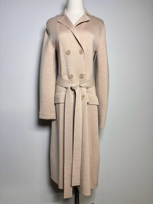 Women Size 40 (4/S) Bottega Veneta Neutrals Wool Blend Sweater Coat
