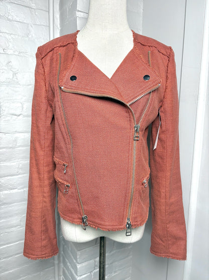 Women Size 6 Veronica Beard Terracotta Moto  Pre-owned Jacket