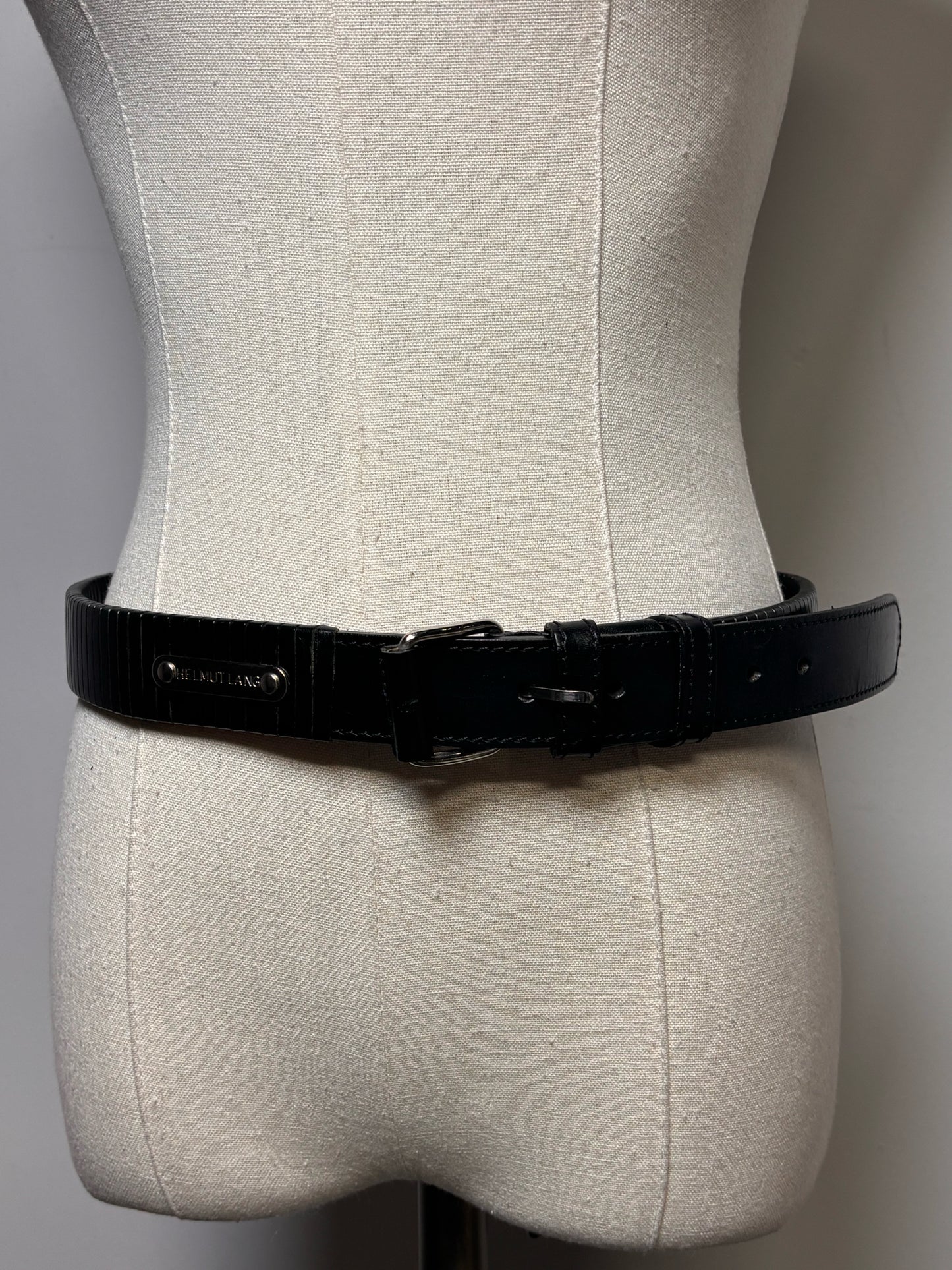 Women's Leather Helmut Lang Leather XS/S Vintage Black Y2K Pre-owned Belt