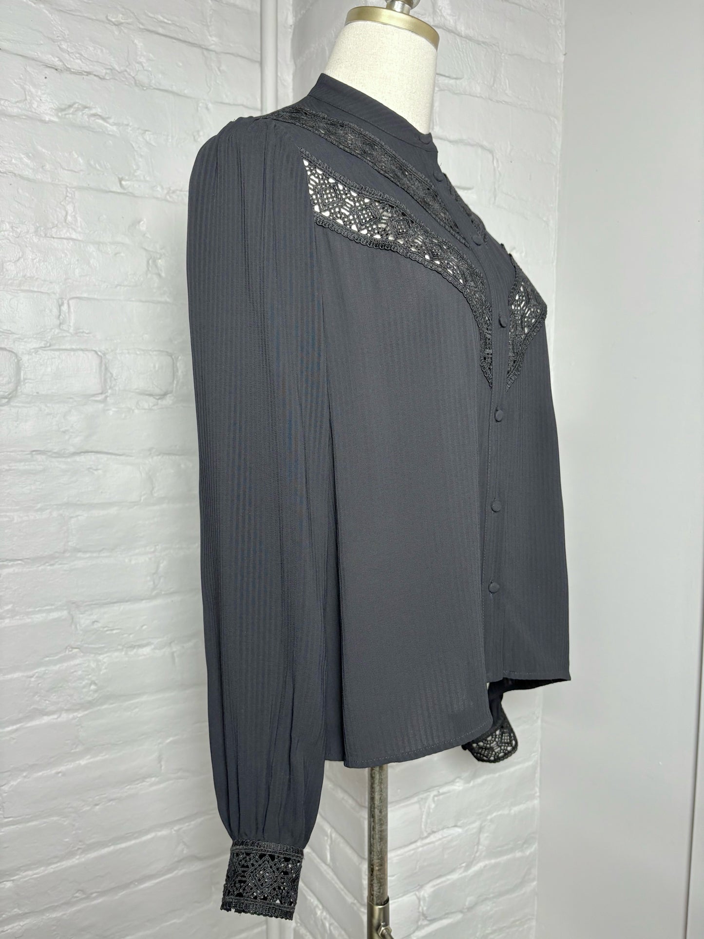 Women Size 36 (2) Sezane Black Solid Viscose Blouse