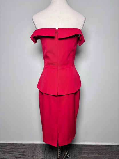 Women Size 6 Black Halo Red Solid Dress