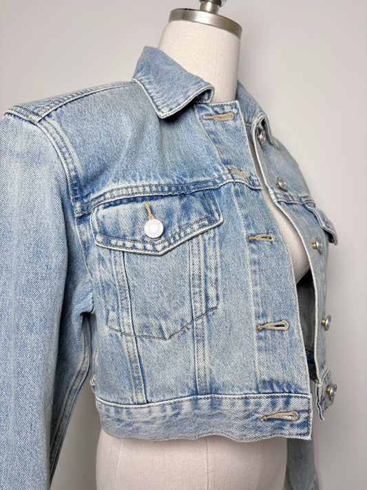 Women Size S PURPLE BRAND Light Blue Denim Style No. 6002 Jacket