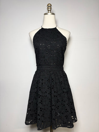 Women Size XS Zimmermann Black Eyelet Halter Dress