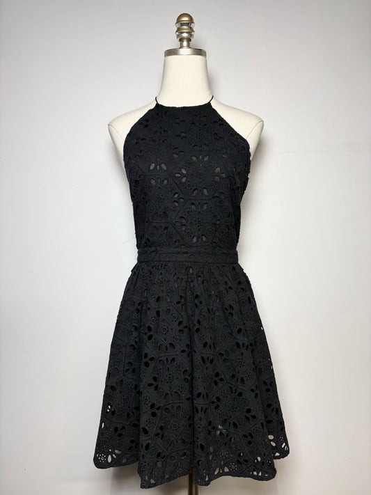 Women Size XS Zimmermann Black Eyelet Halter Dress