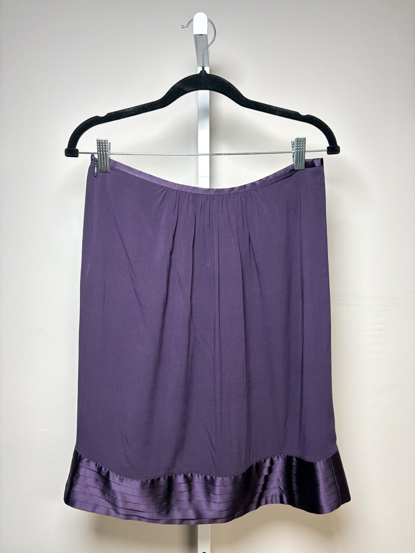 Women Size 6 Burberry Purple Silk Blend Pre-Owned Tiered Skirt