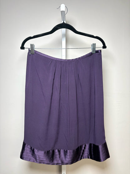 Women Size 6 Burberry Purple Silk Blend Pre-Owned Tiered Skirt