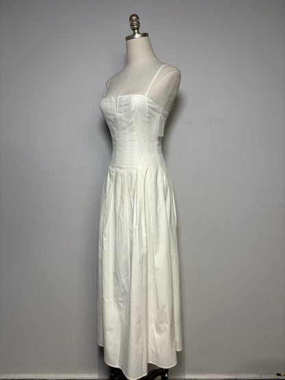 Women Size 2 Reformation Off White Organic Cotton Pre-Owned Maxi Dress