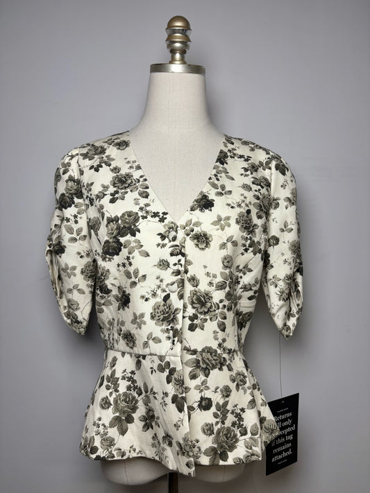 Women Size M Tuckernuck Beige Floral Print Pre-owned, NWT Jacket