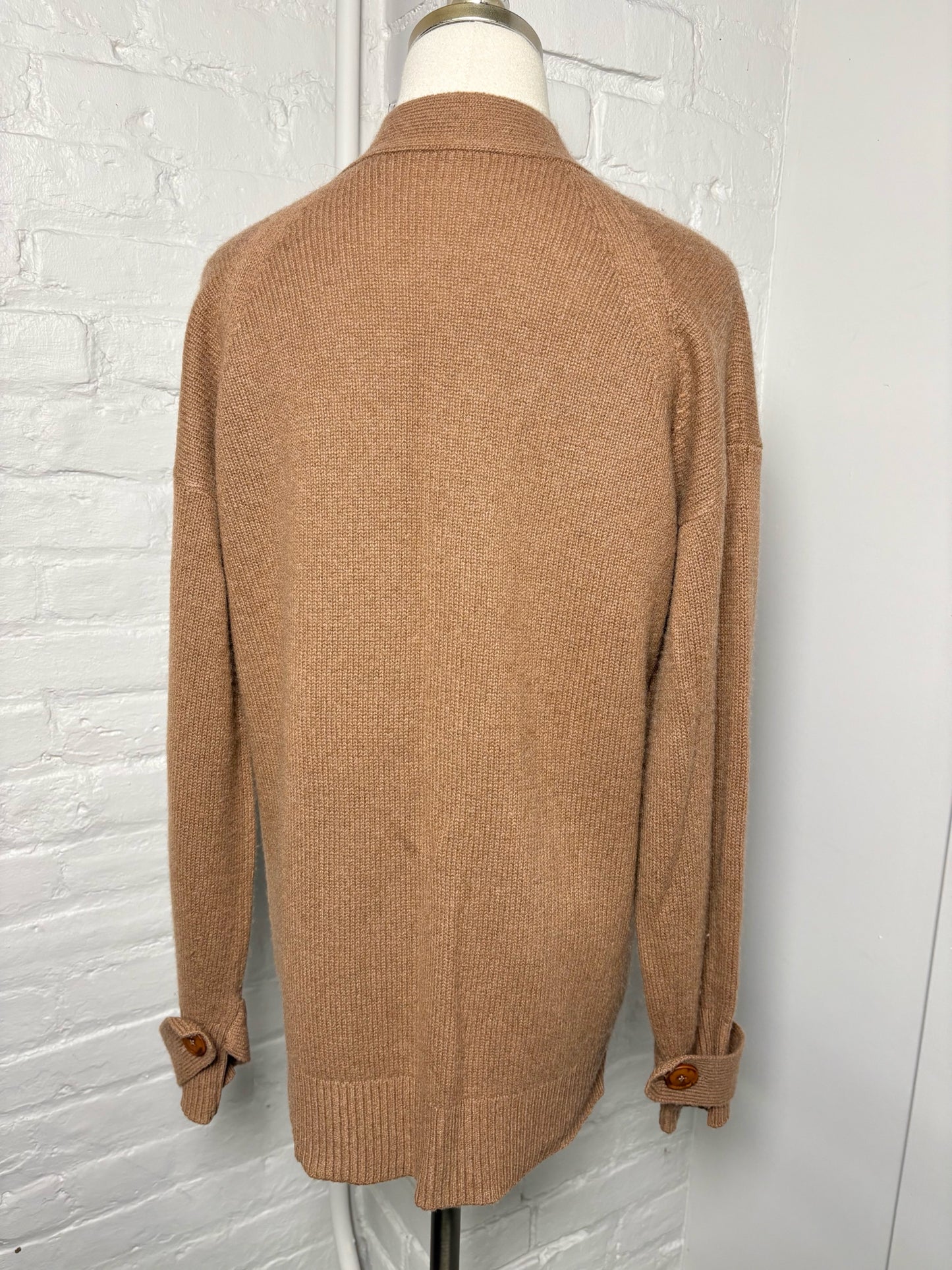 Women Size S 360 Cashmere Brown "Boyfriend" Cashmere Sweater