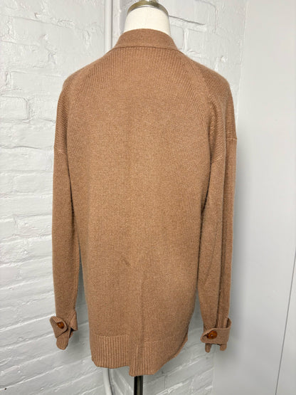 Women Size S 360 Cashmere Brown "Boyfriend" Cashmere Sweater