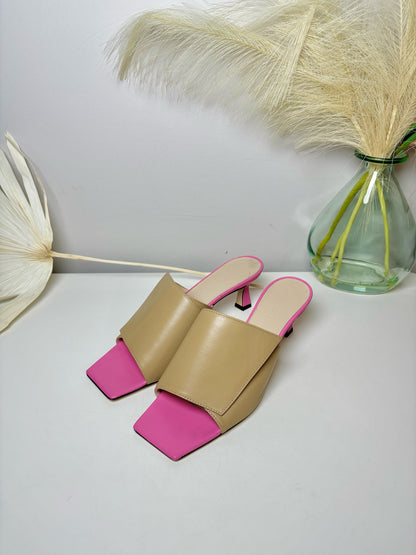 W Shoe Size 37.5 Wandler Tan Leather Cowhide Heels