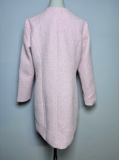 Women Size L Tuckernuck Light Pink Boucle' Pre-owned Dress/Jacket