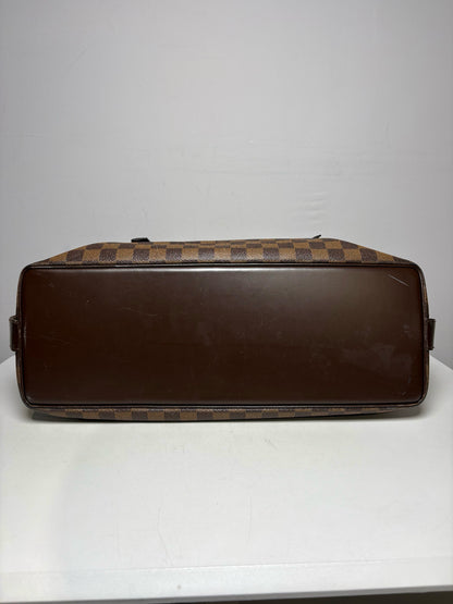 Women's Louis Vuitton Chelsea Damier Ebene Brown Coated Canvas Pre-Owned Large Tote Purse
