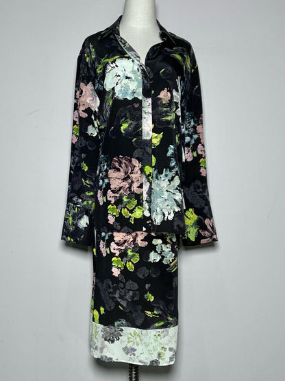 Women Size 40 Joseph Black Floral NWT, Pre-owned Skirt