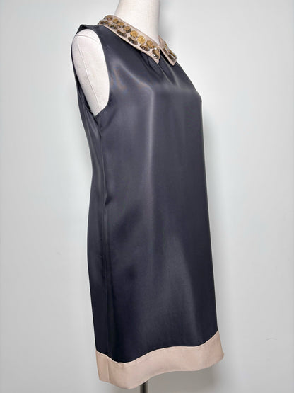 Women Size 10 Kate Spade New York Black w/Khaki Accents Shift Dress