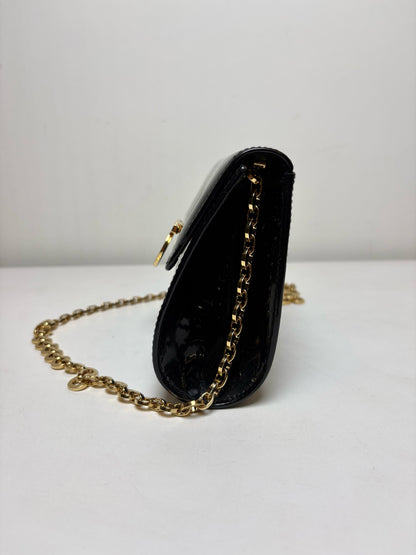 Women's Salvatore Ferragamo Solid Vintage Patent Leather Pre-owned Black Purse