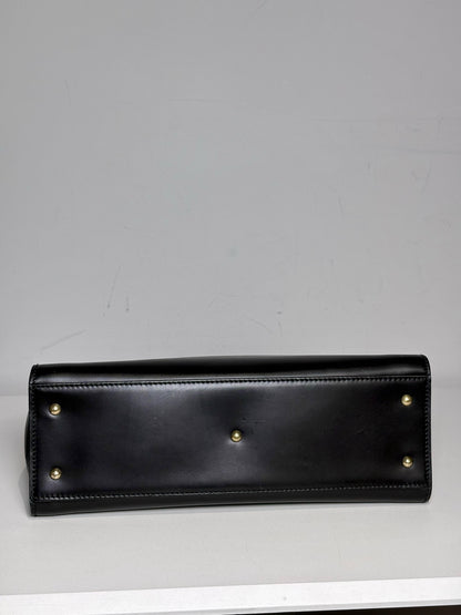 Women's Gucci Top Handle Vintage Leather Pre-owned Black "Kelly" Purse
