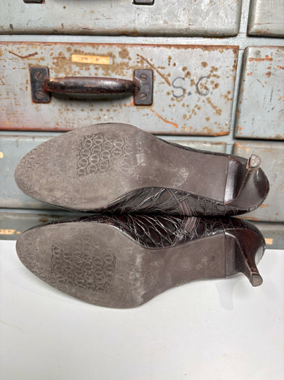 W Shoe Size 9 Talbots Chocolate Brown Leather Boots