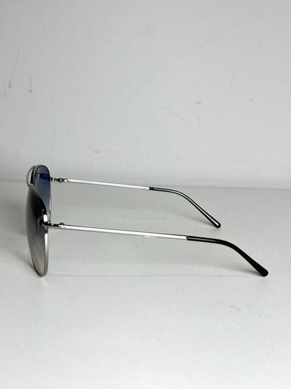 Men's Burberry Spark Mirrored Aviator Sunglasses Silver Sunglasses