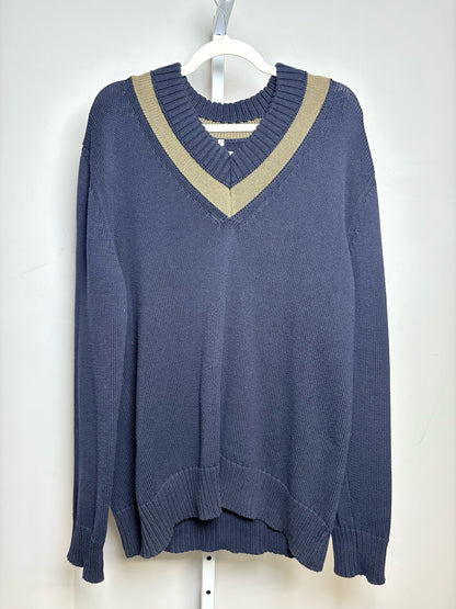 Au Printemps Paris Navy, Dark Green 100% Cotton Solid Men's Mens Size XL Sweater