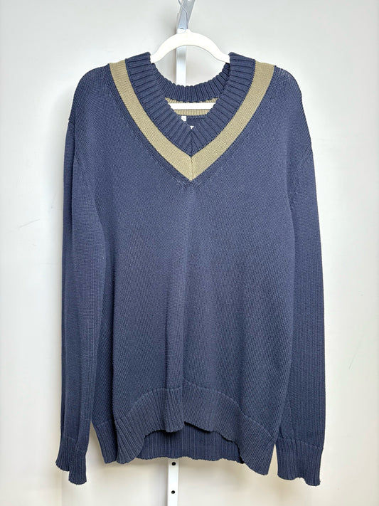 Au Printemps Paris Navy, Dark Green 100% Cotton Solid Men's Mens Size XL Sweater