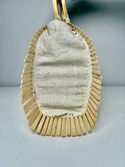 Cult Gaia Ally Bamboo Pre-owned Natural Top Handle Bag