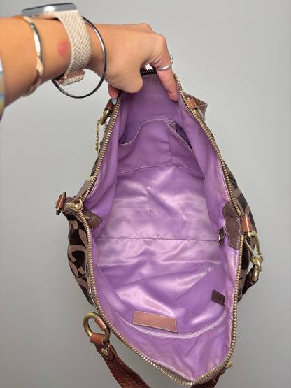 Sateen Coach Pre-owned Brown Medium Purse