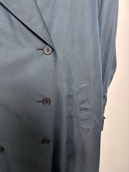 Women Size 6 Burberrys' Navy Solid Vintage Trench Coat