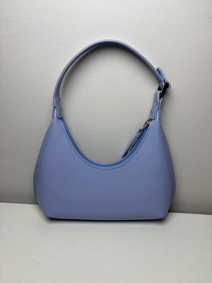 Women's BY FAR Amber Mini Baby Blue Patent Leather Pre-Owned Shoulder Bag