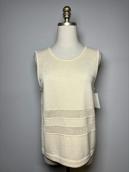 Women Size S St. John Cream Knit Women's Vintage Cotton Blend Pre-owned Top