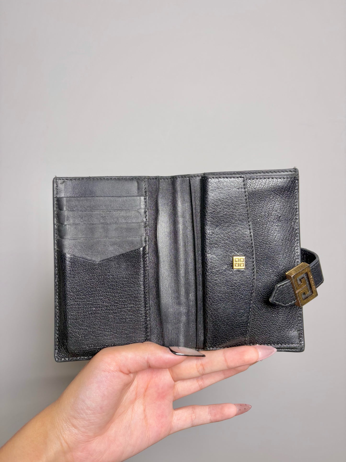 Givenchy Leather Vintage Black Bi-fold Wallet