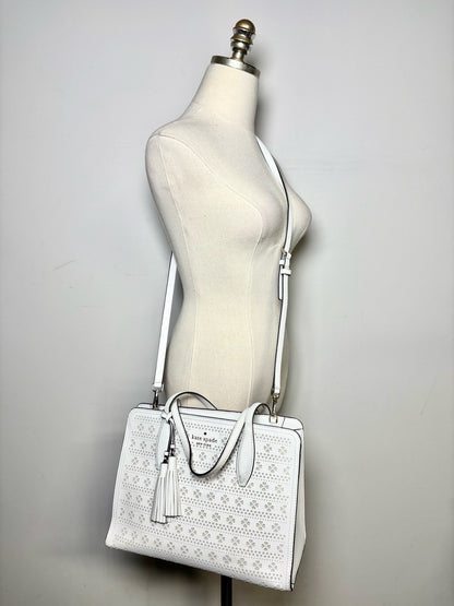 Kate Spade New York Rowe Perforated Leather Pre-owned White Tote