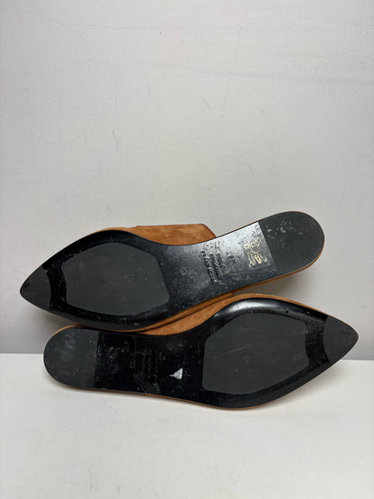 Women's Shoe Size 38 (US 8) Jenni Kayne Clara Mule Cognac Suede Leather Pre-Owned Slip-Ons