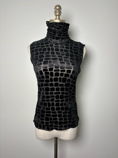 Women Size 6 Armani Collection Black Squares Pre-owned Tank Top
