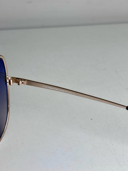 Tom Ford TF569 Rose Gold Elise Women's Pre-owned Silver Metal Sunglasses