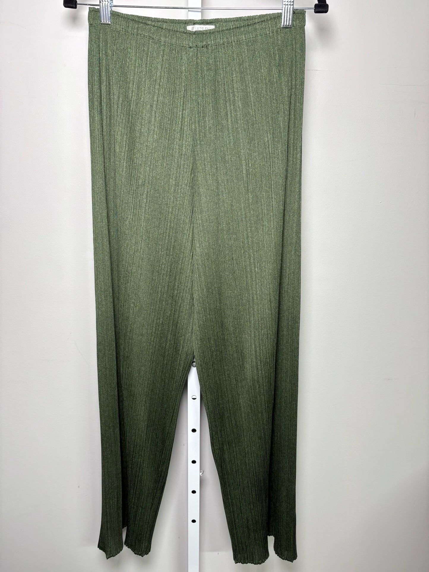 Women Size 5 (S/M) Pleats Please Issey Miyake Hunter Green Pleats Pants