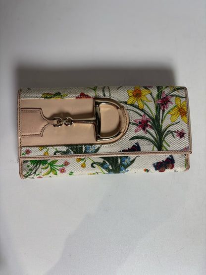 Canvas & Leather Gucci Leather, Canvas Multi-Color Continental Wallet