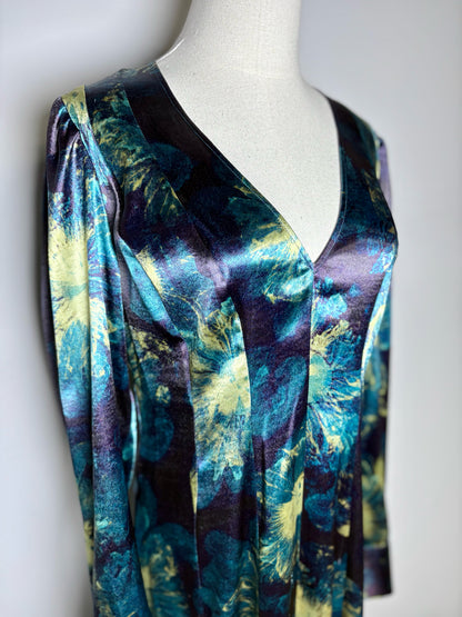 Women Size M Ulla Johnson Azrou Blue, Green Print Pre-owned, NWT Midi Dress