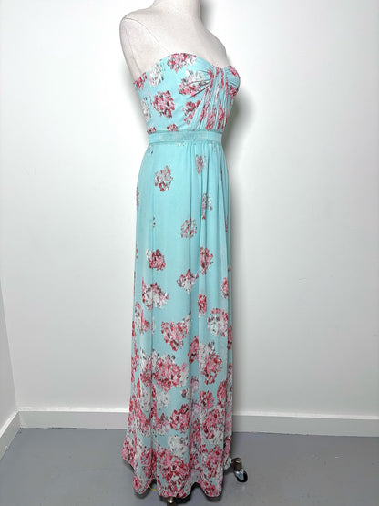 Women Size S BCBG Blue, pink Floral Polyester Dress