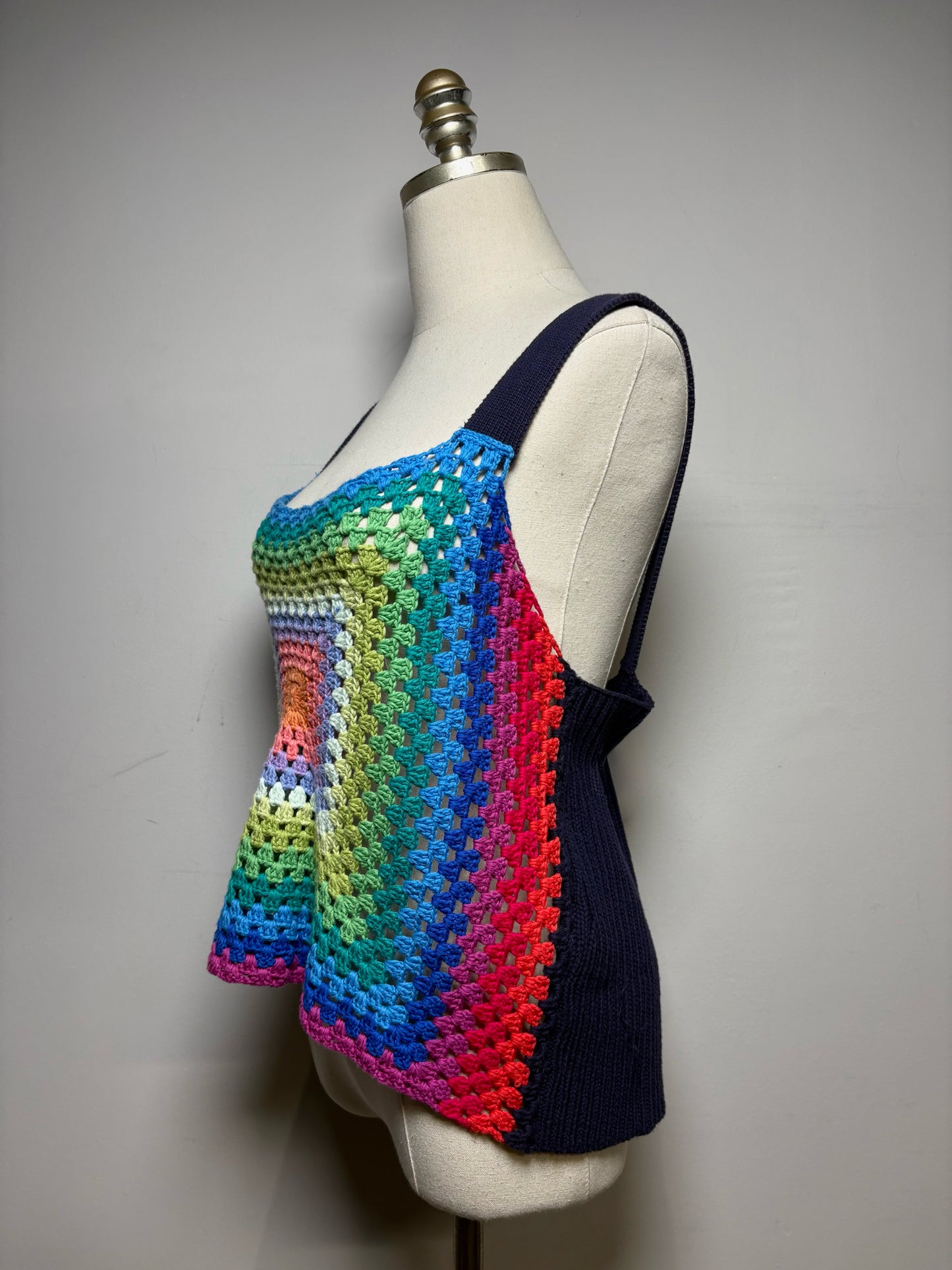 Women Size M Pistola Vivienne Crochet Rainbow Pure Cotton Pre-owned Top