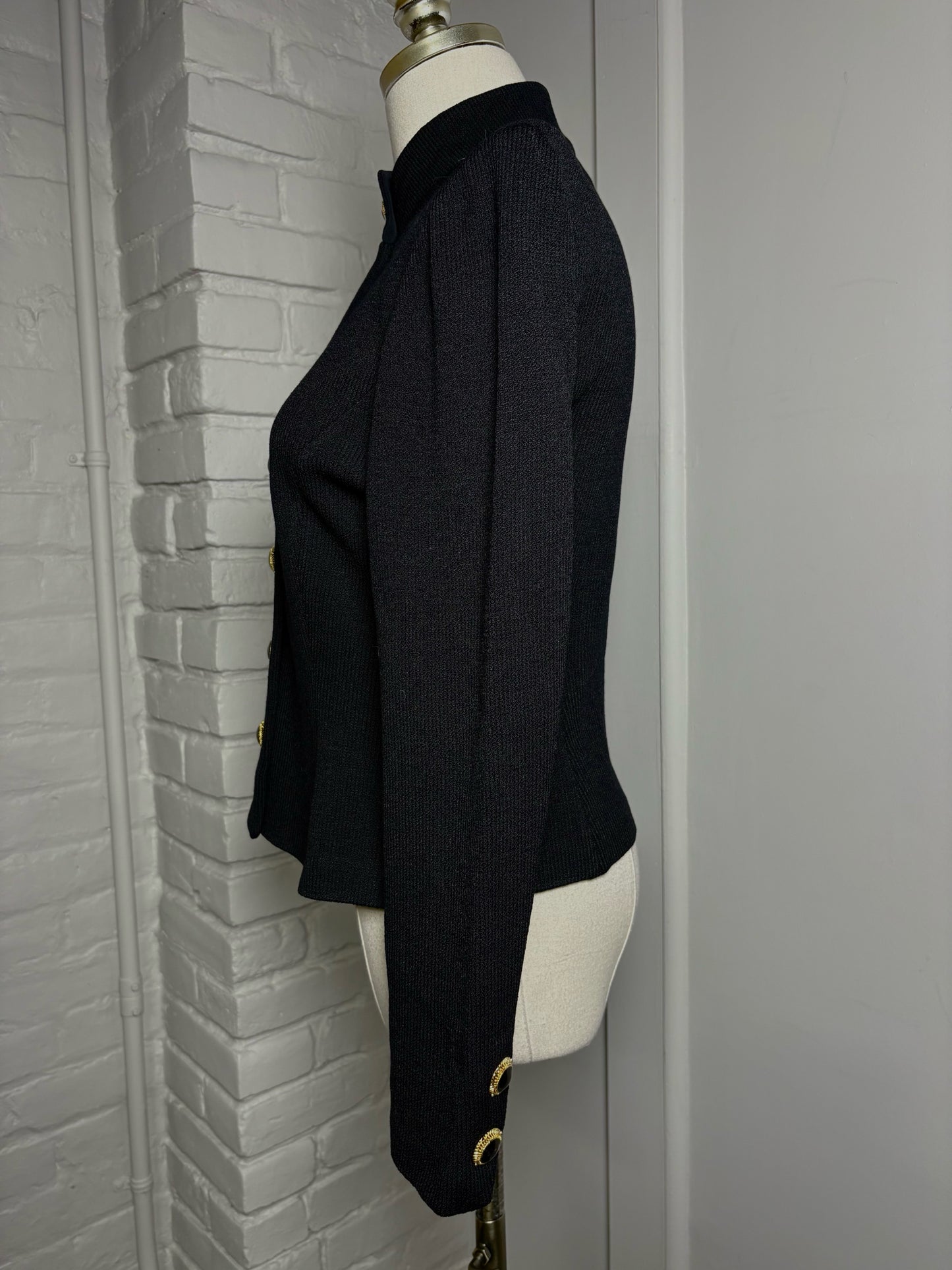 Women Size 6 St. John Navy Blue Knit Jacket