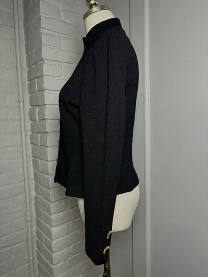 Women Size 6 St. John Navy Blue Knit Jacket