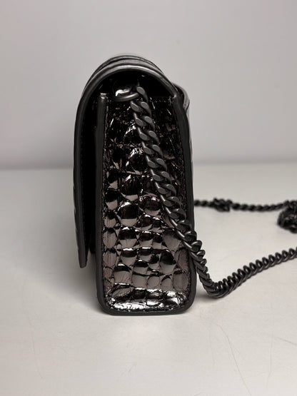 Balenciaga Gunmetal Hourglass Wallet on Chain NWOT Pre-owned