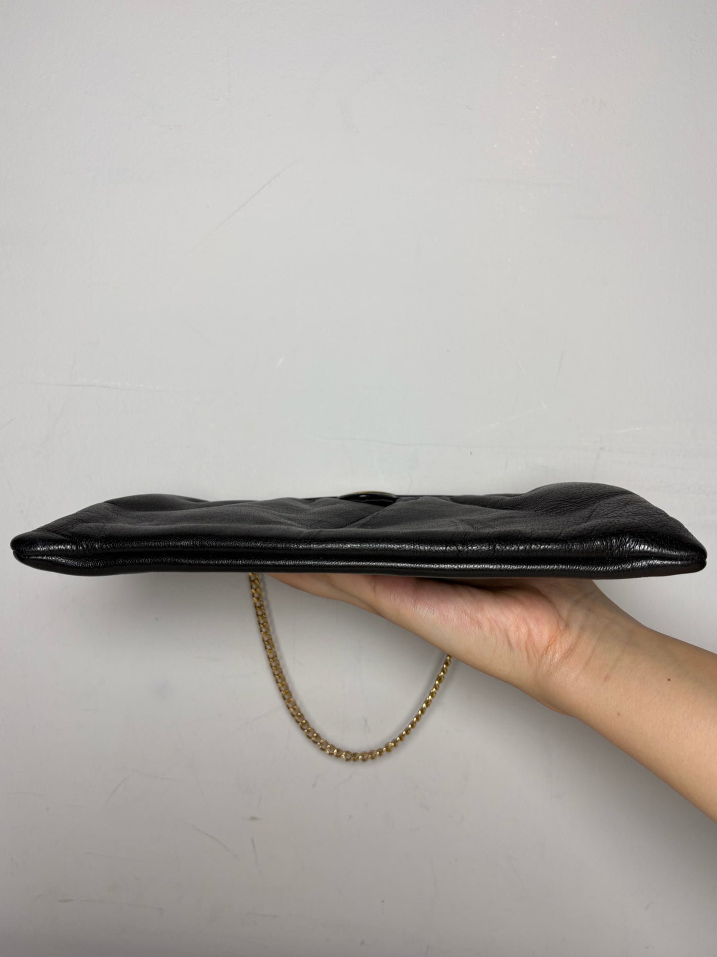 Women's Ingber Solid Vintage Leather Pre-owned Black Leather Small Purse