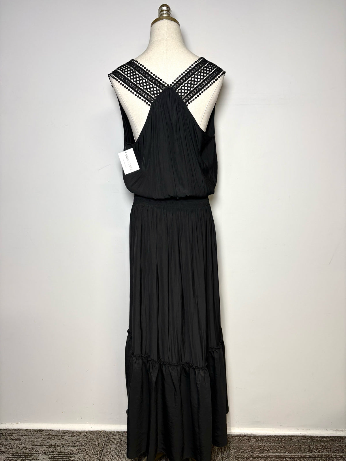 Women Size L Ramy Brook Black Solid Polyester Pre-owned Dress