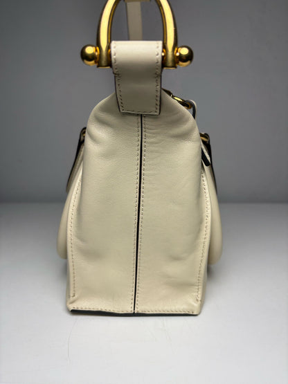 Women's Chloé Small Paraty 24 Cream Sweet Beige Leather Authentic Pre-Owned Shoulder Bag